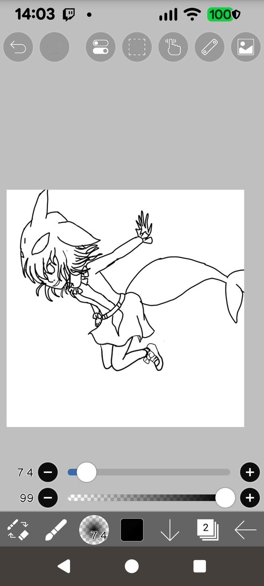 nyaonpic's tweet photo. 動きのある絵って難しいね… https://t.co/klsGXyT4bF