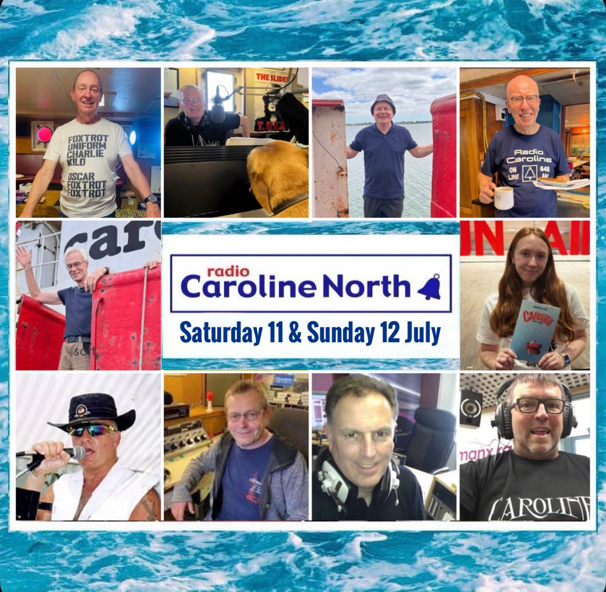 TheRadCaroline's tweet photo. Join us this weekend for pure music nostalgia as we return home to our radio ship Ross Revenge for the July Radio Caroline North LIVE offshore broadcast. Ex-pirate DJs bringing you the best music 60s-90s!

Saturday 11 &amp; Sunday 12 July
Listening options: https://t.co/uOV6jEM0uI https://t.co/eKzsG8nKGk