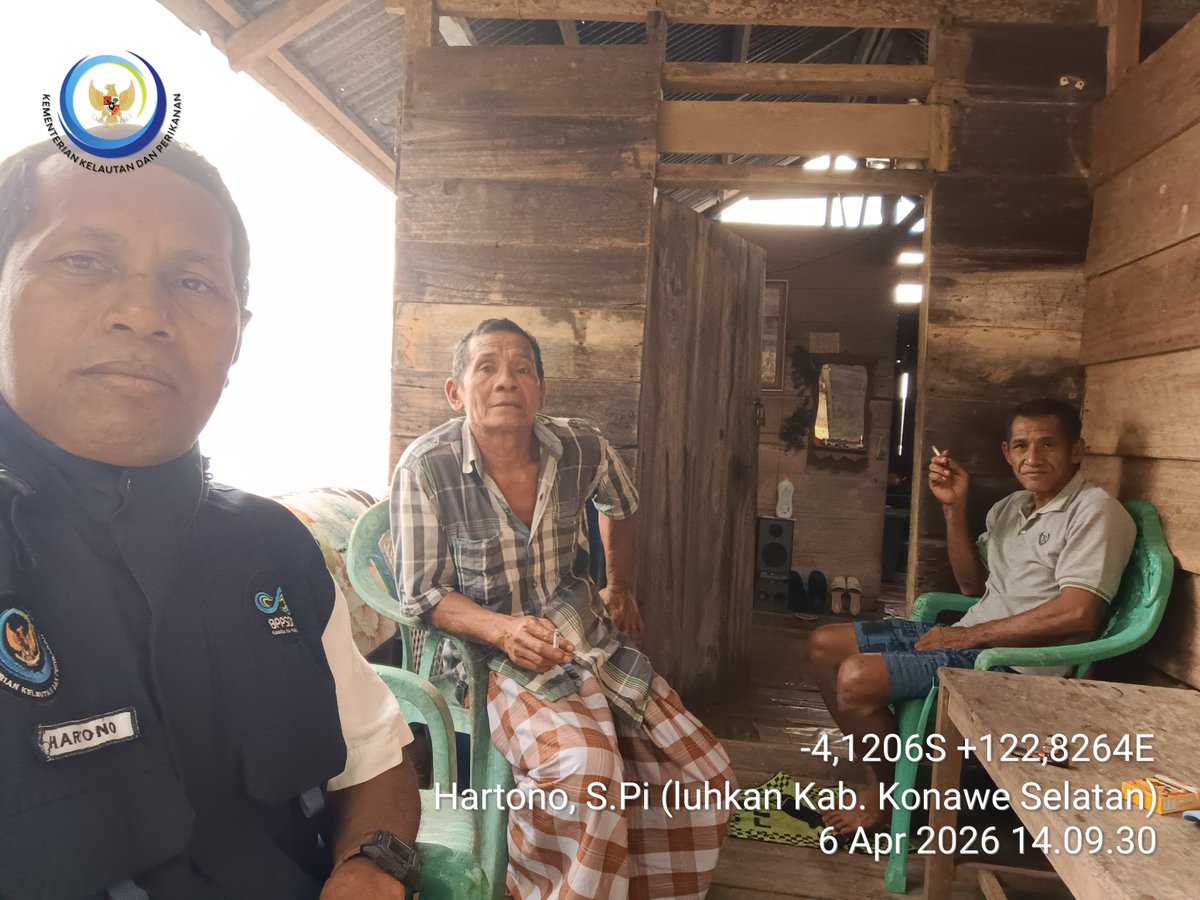 Hartono44759248's tweet photo. Senin (06/04/2026) Hartono luhkan Konawe Selatan, Sosialisasi Keputusan Direktur Jenderal Perikanan Tangkap Nomor 11 Tahun 2026 pada KUB Tanjung Bala Desa Labotaone Kec. Laonti
#Luhkankonaweselatan
#kkpri
#brsdmkp
#satminkalmaros https://t.co/y211pfKiG3