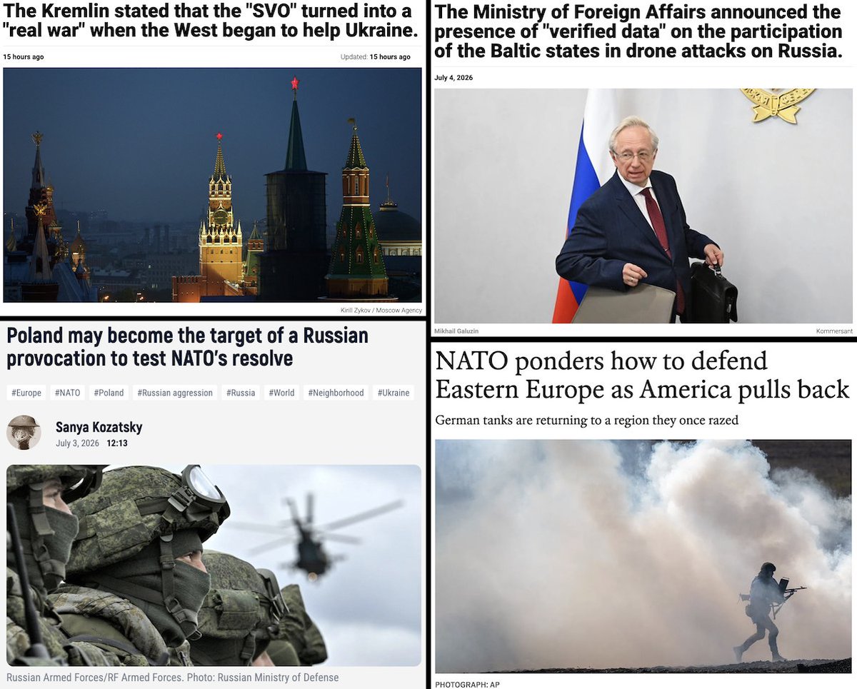 maria_drutska's tweet photo. An important change in Kremlin rhetoric is happening.

They've now admitted they are fighting a war, and are blaming the West for it amid threats against the Baltics and Poland.

And with the US hinting they may not defend the Baltics, EU unity and strength will now be critical. https://t.co/tZ7Rxgq3EQ
