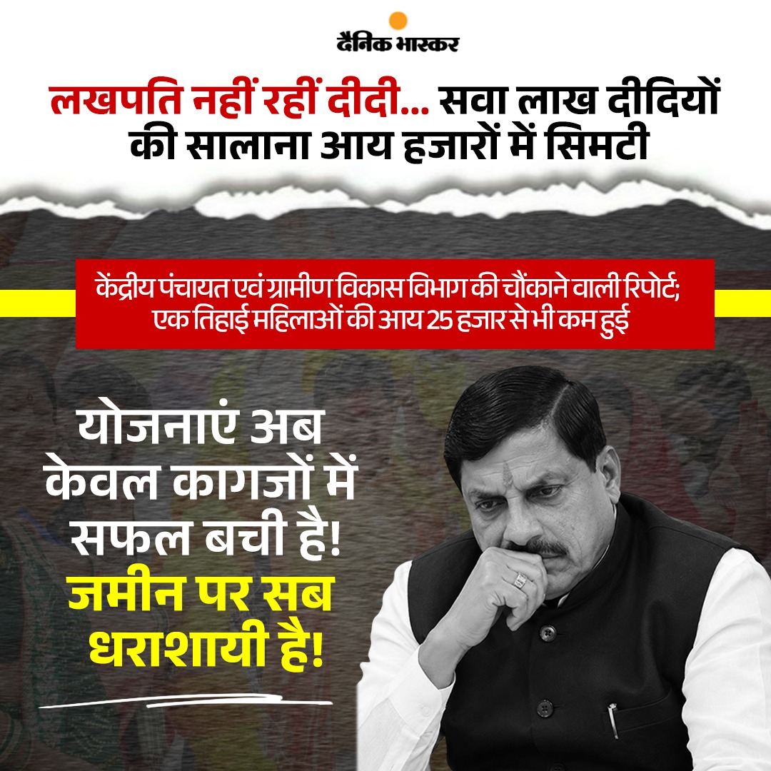 INCMP's tweet photo. जमीन पर तो बस मोहन यादव का "जमीन प्रेम" ही बचा है! https://t.co/kiaaeWJpX9