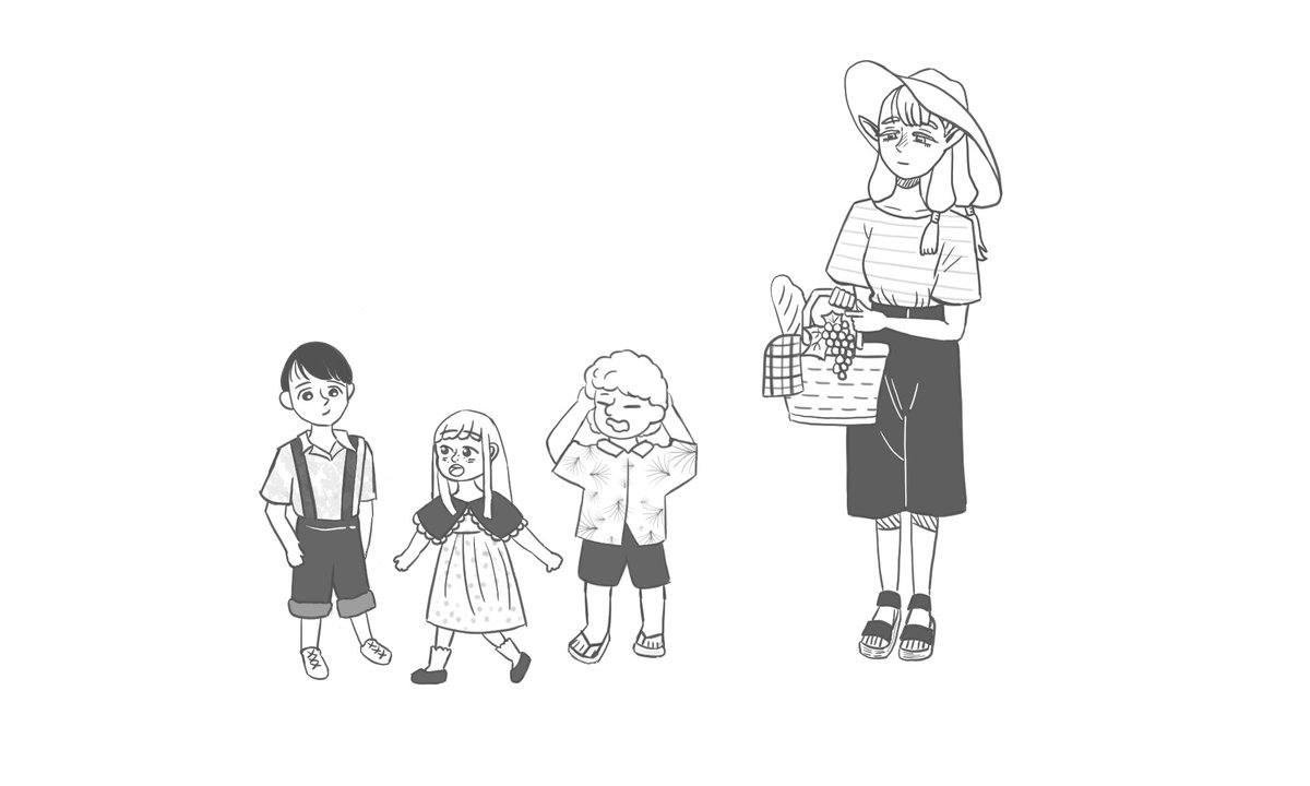 Snowdrop_iow's tweet photo. Milsiril, and some of her adopted kids, on an summer outing!
#dungeonmeshi #milsiril https://t.co/Hw6V2vL0Zg
