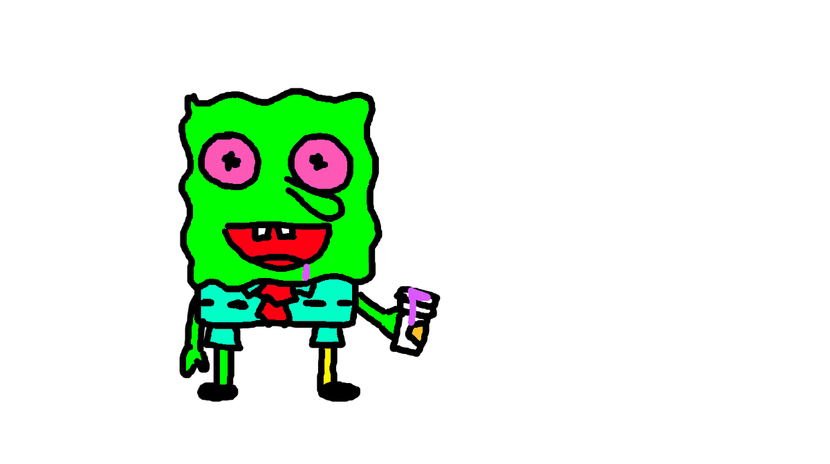 Waz_Cat's tweet photo. My oc (green yellow jelly boy) before, and my oc after ai enhance. ai has allowed me too become an artist instead of wasted time. https://t.co/DDmEOillvX