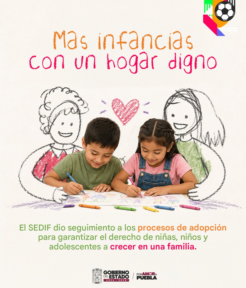 Gob_Puebla's tweet photo. 🚨 ¡Más infancias con un hogar digno!

El @DIFGobPue da seguimiento a los procesos de adopción para asegurar el derecho de niñas, niños y adolescentes a crecer en una familia.

¡La protección de nuestra niñez es el compromiso central del gobernador @armentapuebla_!

#PorAmorAPuebla 
@DIFGobPue