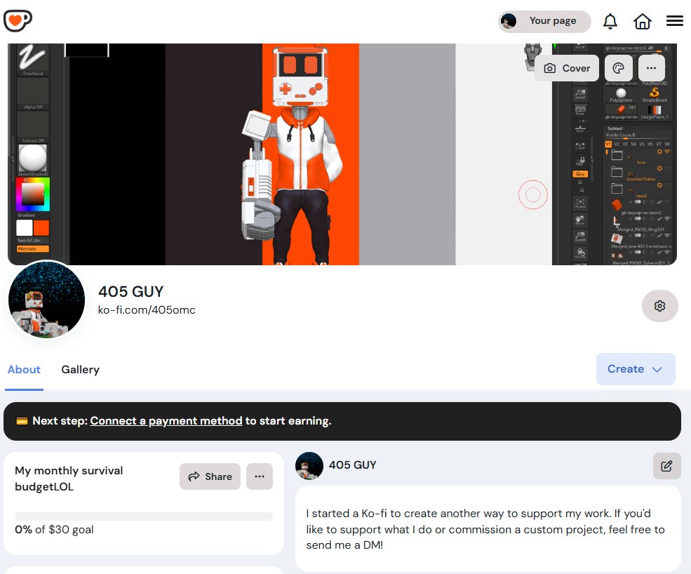 405OMC's tweet photo. Hi everyone! I've just launched my Ko-fi as a new way to support my work

If you enjoy what I create, I'd really appreciate your support! I'm also open for commissions, including 3D modeling and custom artisan keycaps. Feel free to DM me if you're interested

Thank you so much! https://t.co/wbfaTEsYPa