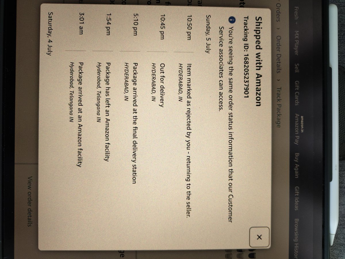 PitlaPremkumar's tweet photo. What the f*** is this @amazonIN @amazon..It's prime and the product should be delivered yesterday but to just say that we tried to deliver but you are not reachable...the item will out for delivery at 10:45 late night and just after 5 min it says item rejected by customer https://t.co/SzPsKLO9Y0