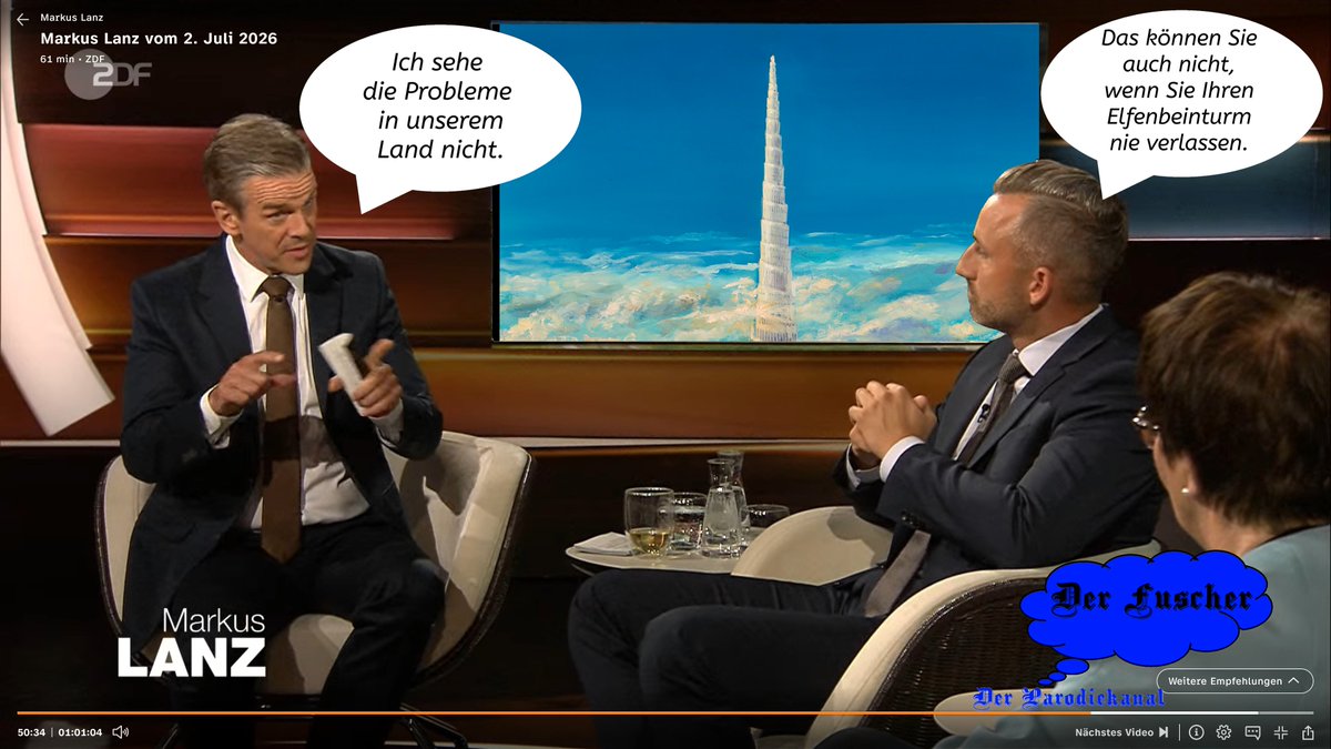 Der_Fuscher's tweet photo. Die @Markus__Lanz  Sendung vom 02.07.2026 mit @UlrichSiegmund in einem Bild erklärt. https://t.co/JA0SwmUkVo