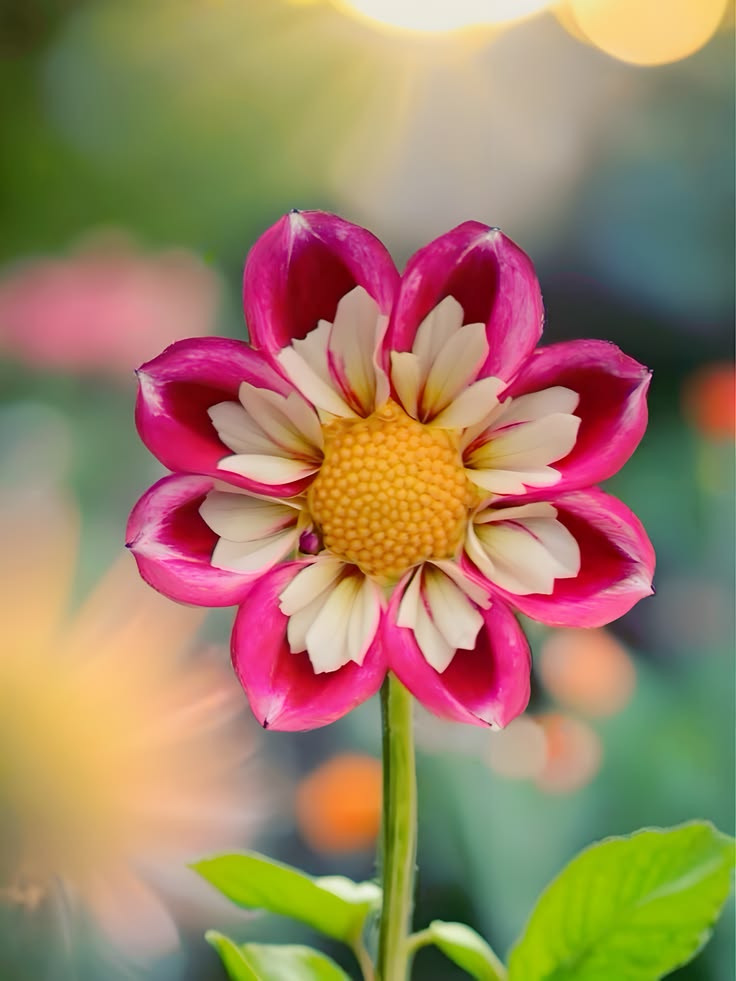 inspirativeking's tweet photo. Magenta petals hugging creamy white, with a golden heart soaking up the sunlight. https://t.co/yY3ieLmY01