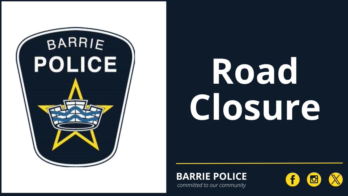 BarriePolice's tweet photo. Barrie Police are on scene at the intersection of Dean Avenue and Country Lane for a serious motor vehicle collision.  The intersection will be closed until further notice. https://t.co/lCOgN4Aemy