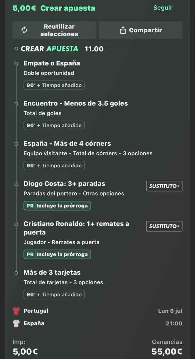 lowstkzzbet's tweet photo. SEGUNDO ANALISIS CUOTA 11 España vs Portugal✅
Nos aseguramos una cuota 11 para recuperar lo de ayer con estos picks analizados🟢
Razonamiento abajo⬇️
#españaportugal #cuota #bet #apuesta #pronostico #mundial #apuestadeportiva https://t.co/vNA5O2Vy94