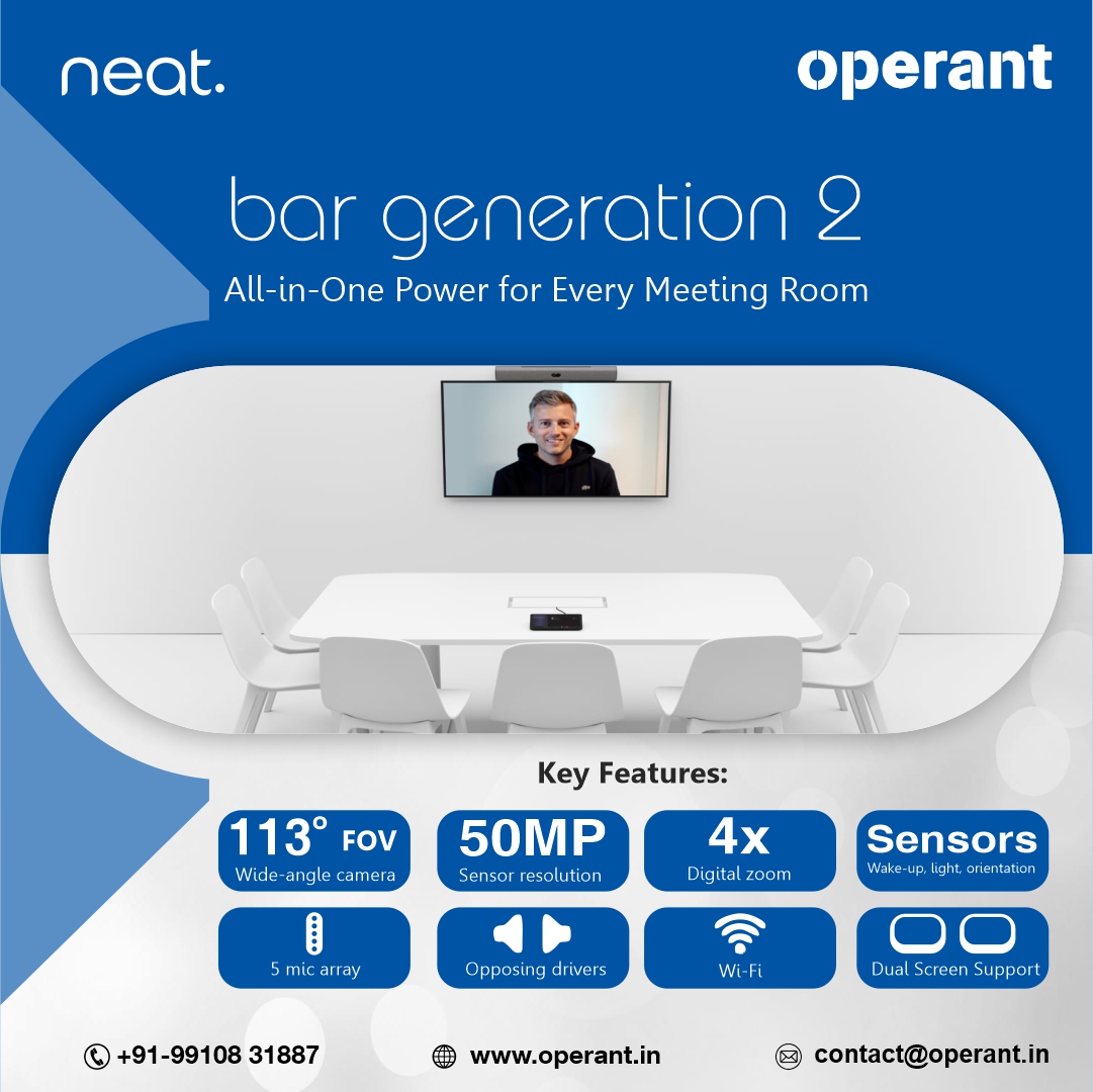 bansalumesh7's tweet photo. Enhance every meeting with #Neat Bar Generation 2, a compact yet powerful collaboration device that ensures flawless communication and productivity.

Empowering teams with technology that works smarter, brought to you by #Operant. https://t.co/LIwHv06eeq