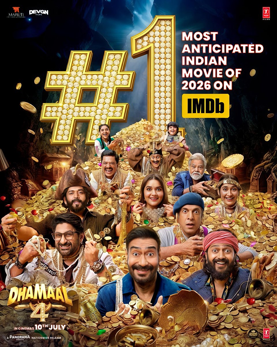 ALWAYAJ16's tweet photo. THE MOST ANTICIPATED MOVIE IS READY TO ROAR !!

The ICONIC Franchise that Never Fails to Make Audiences Laugh is Making Its GRAND Return...💥

#Dhamaal4 has Built a TREMENDOUS Excitement Ahead of its release.🔥🔥🔥

#AjayDevgn #Dhamaal4 https://t.co/sEJ9EdXWTG