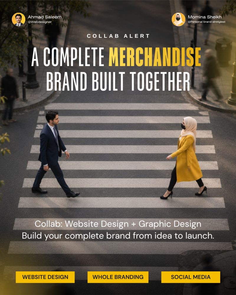 AhmadWebexpert's tweet photo. Me and my friend are building a new Pakistani merchandise brand together.

We don’t just make designs… 😎 
We build full brands.

From logo → to visuals → to a complete working merchandise website.

See Whole Post on Linkedin:
https://t.co/FirS8nm3Hx https://t.co/ioVEgYovrY