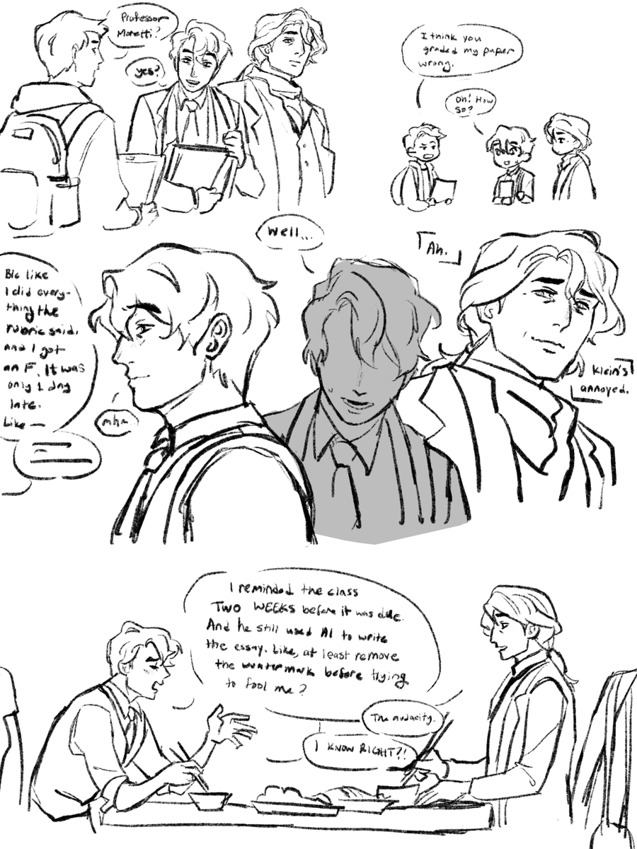 Kiiwiandmint's tweet photo. Some random scribbles of a modern professor au for lotm https://t.co/n1CuTKT4pM