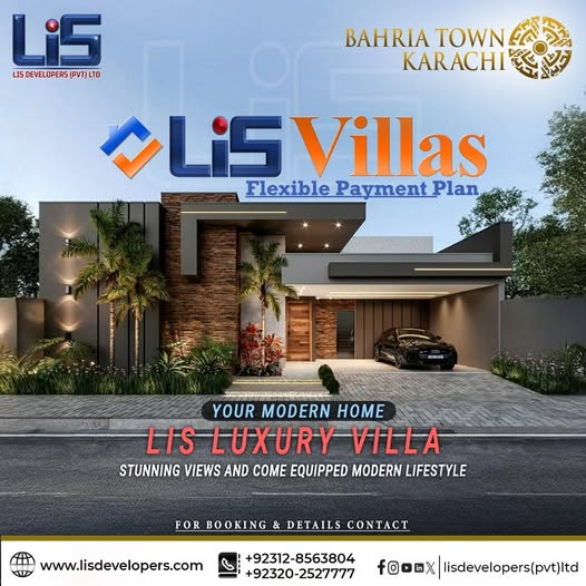 lisdevelopers's tweet photo. Luxury Villas in Bahria Town Karachi 🏡

Modern design, comfort, and flexible payment plans by LIS Developers.

📞 +92 312 8563804
📞 +92 310 2527777
#LISDevelopers #BahriaTownKarachi #LuxuryLiving #BookNow https://t.co/Y7yMQk4Y1Z