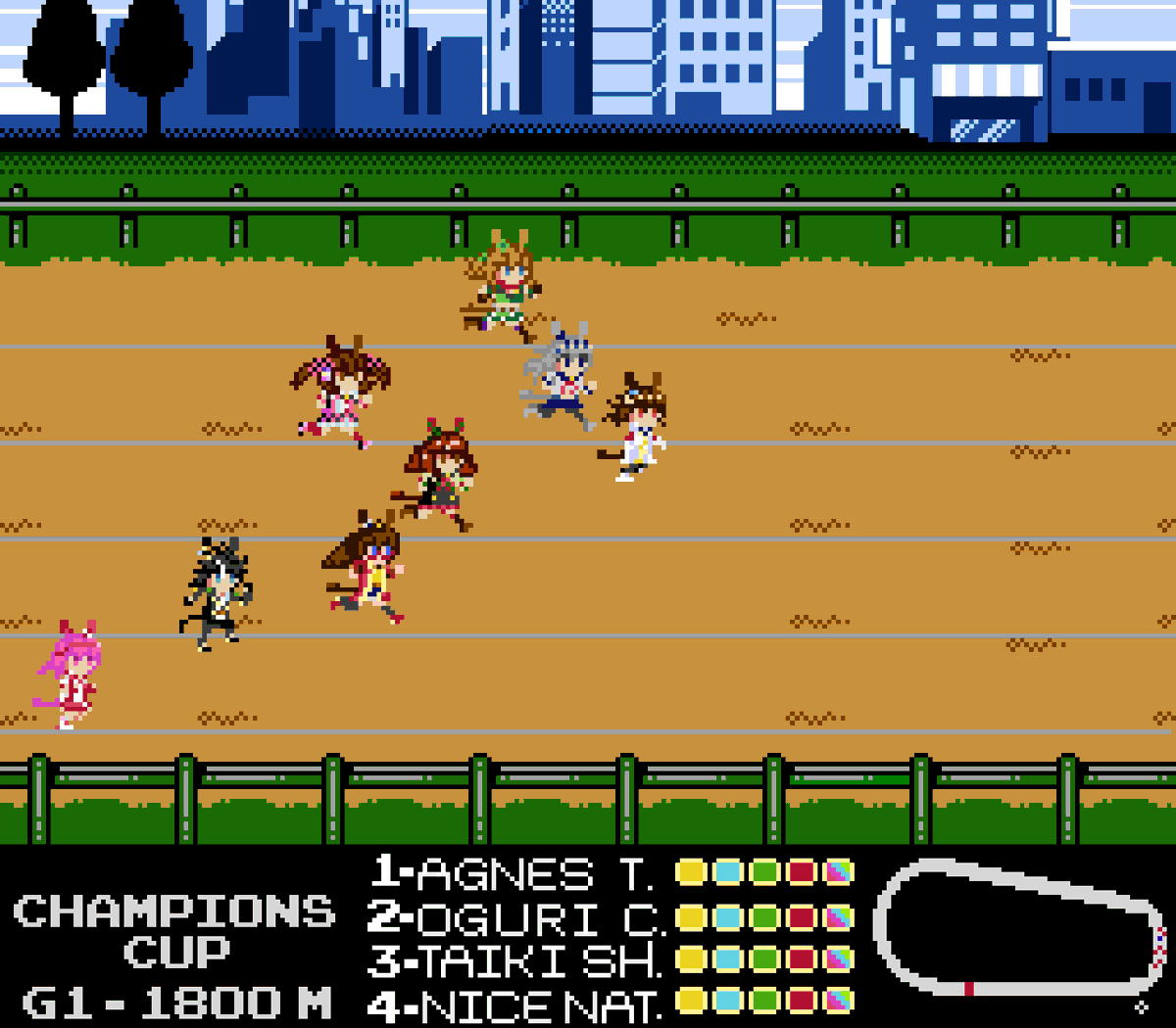 Raregase's tweet photo. Umamusume NES visual concept update: Champions Cup G1 runners completed!! (sprites and animations) 🏆
The  track sprinting coming soon!.
#Umamusume #pixel #oguricap #haruurara #agnestachyon #anime #NES
#Umamusmefanart https://t.co/tvIASaH7GP