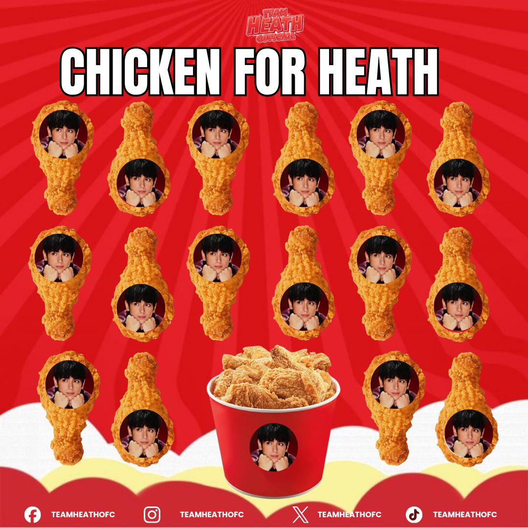 TeamHeathOfc's tweet photo. 🍗 CHICKEN FOR HEATH! 🍗

Let’s fill Heath’s Chicken Bucket with joy and love! ❤️🍗

Moyers and Buzzbears, this is our flavor of giving!

For every ₱100 donation, you’ll be adding one piece of chicken to Heath’s bucket — each piece a symbol of your care, laughter, and unity.

All proceeds will be used to purchase tickets for Heath’s Time Concert, ensuring our support shines brighter than ever.

This drive is about love, not numbers, every piece of chicken is a heartbeat of gratitude, every donation a step closer to making Heath’s Time unforgettable.

Scan the QR codes via GCash, Maya, or GOtyme Bank to donate.

Together, let’s make Heath’s bucket overflow with joy, one chicken at a time. 
❤️🍗🎶