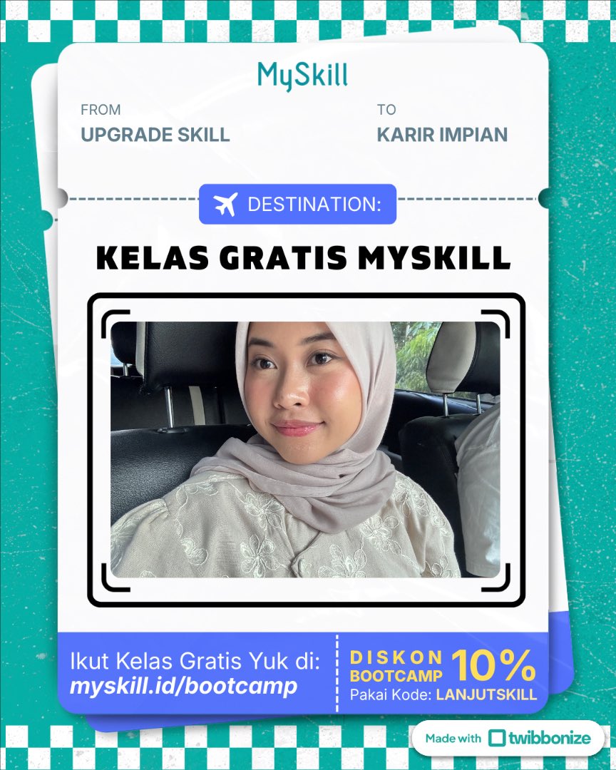 pasienfkm's tweet photo. Halo! Aku Arum, dan aku ikutan Short Class, sebuah program kelas gratis dari @myskill_id. Kelas ini menyediakan banyak topik-topik pilihan seperti Digital Marketing, Microsoft Excel, Data Analysis, UI/UX Design dan masih banyak lagi. https://t.co/xo6jr1sr1b