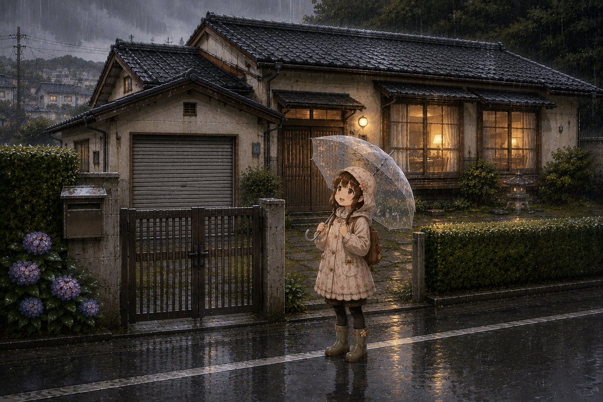 Kenzenichinya's tweet photo. 雨が続きますねぇ☔
#ゆるキャン　#ソロキャンプ　#AIイラスト https://t.co/FeTIfQrAPG
