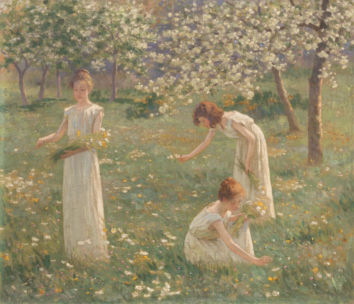 22hrr22min's tweet photo. young women gathering flowers by leopold franz kowalski (french, 1856-1931) https://t.co/qTyCq2yhBx
