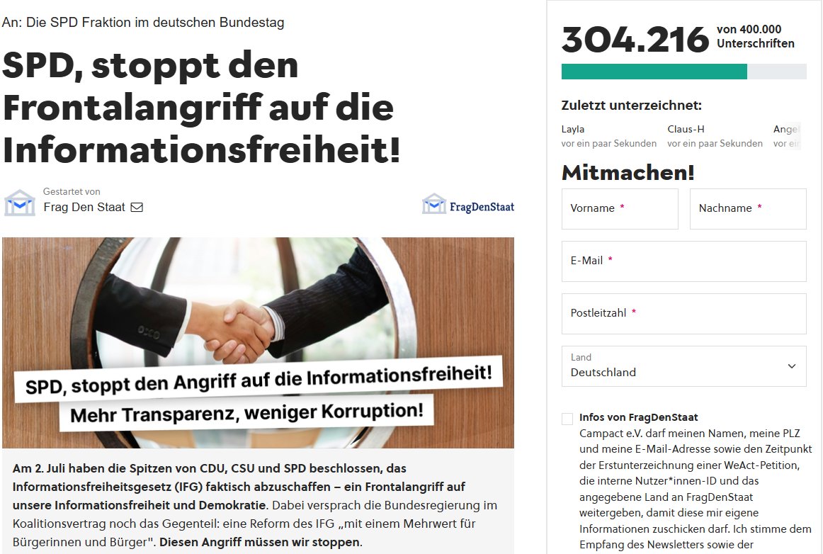EiWasDann's tweet photo. 3 Tage und über 300.000 Unterschriften‼️
Bis Ende der Woche sollten 1 Million Unterschriften möglich sein, wenn wir jetzt dran bleiben!
#IFG #Informationsfreiheitsgesetz https://t.co/zmI0lkwBxt