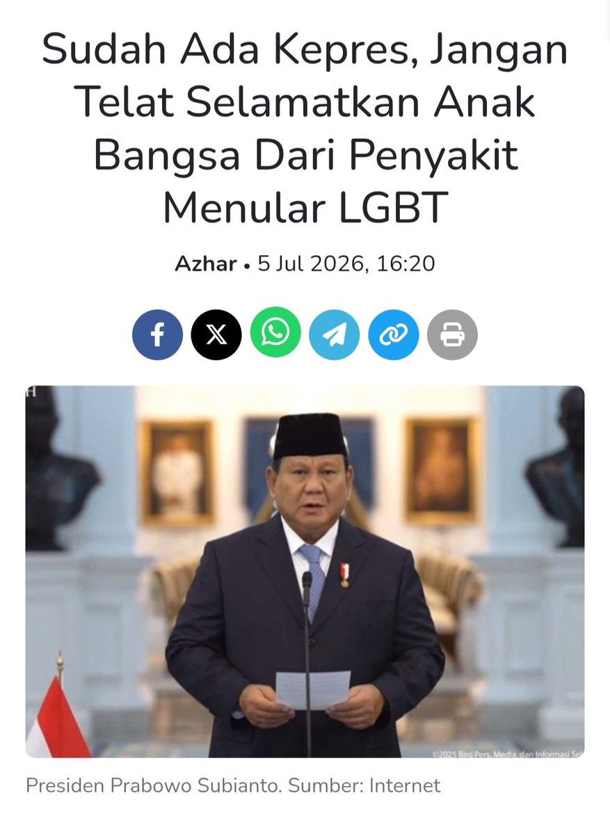 lordoptimis's tweet photo. Setiap negara punya hak menentukan arah kebijakan sesuai konstitusi, budaya, dan kepentingan nasionalnya. Perdebatan boleh saja, tapi sebaiknya tetap mengacu pada isi aturan yang berlaku. Karena itu, pembahasan Prabowo Lawan Budaya LGBT perlu disertai data, bukan sekadar asumsi https://t.co/PKbzpqbqpi