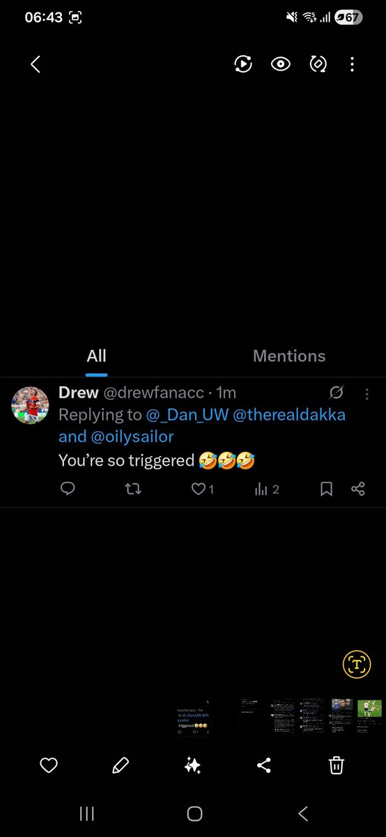 _Dan_UW's tweet photo. @drewfanacc @therealdakka @oilysailor In a defiant act to demonstrate that he really wasn't at all triggered Drew liked his own tweet and then blocked. But please don't think he might have been triggered, don't publish that in the papers 😂😂 https://t.co/pHD6ixo2Jw
