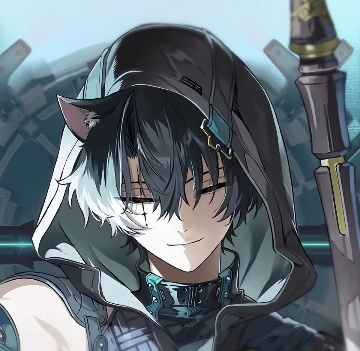 Jingranology's tweet photo. what if beneath that hood are fluffy cat ears?— here's jing(meow)ran's cat ear peaking out for those who need it 👀

(not AI btw) https://t.co/hct0Din0yB