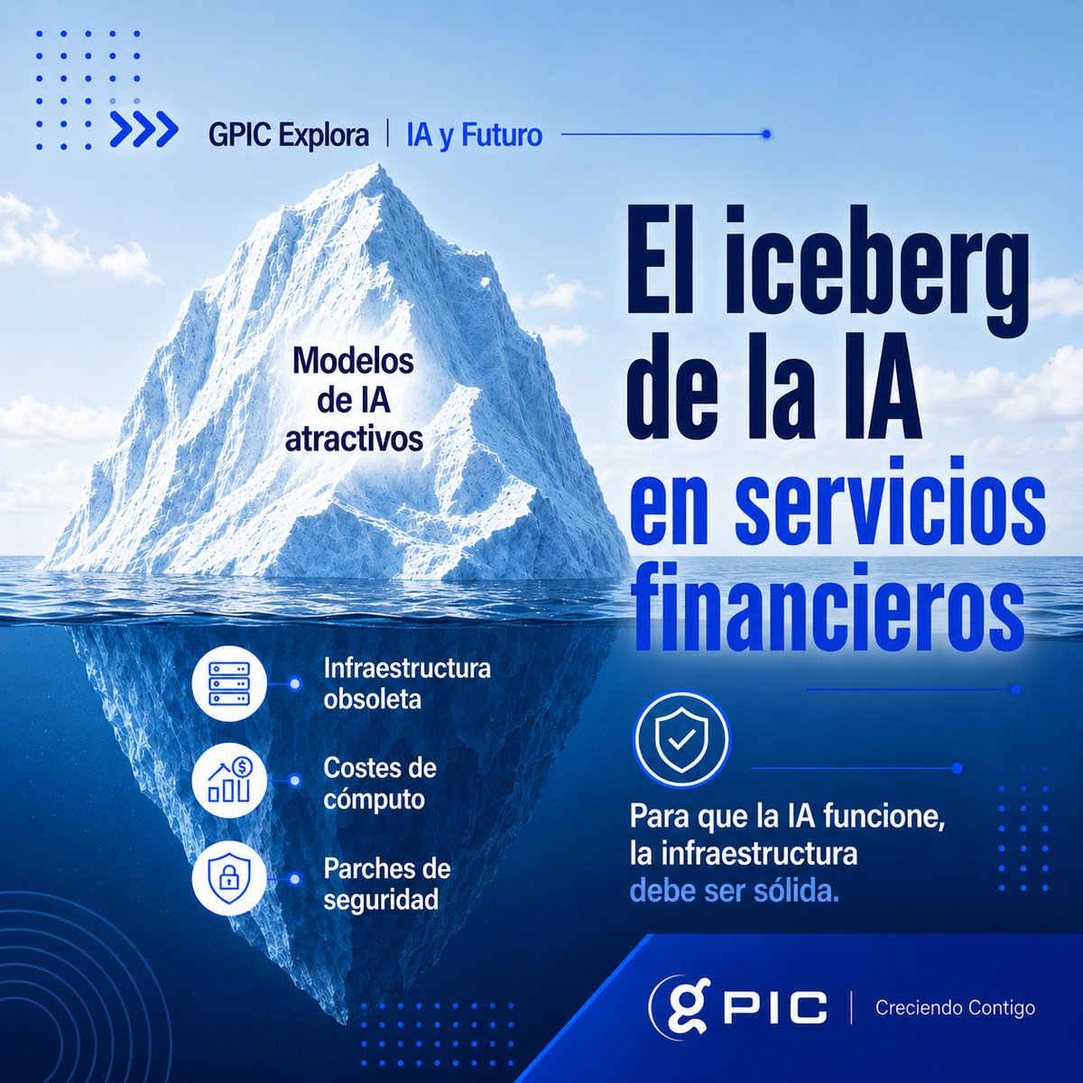 GPICSL's tweet photo. 🚀 GPIC Explora | Para que la IA funcione, la infraestructura debe ser sólida. En GPIC no te vendemos humo, preparamos tus cimientos para que automatices tu éxito.
GPIC | Creciendo Contigo_

#IAGPIC #AIGPIC #CreciendoContigo #GPIC  #AISolutions #IAEnBanca #IAEnSeguros https://t.co/eS8HifYFPK