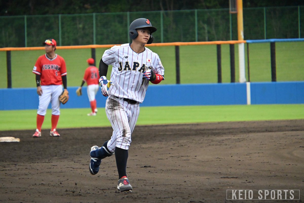keispo_baseball's tweet photo. 【侍ジャパン大学日本代表直前合宿】
９回終了時点　ジャパン２－４東芝
（１０回まで行われます）

９回、 #林純司 がソロ本塁打を放ちました✨⚾️

#keiobaseball #侍ジャパン #大学日本代表 https://t.co/DbZOHq776a