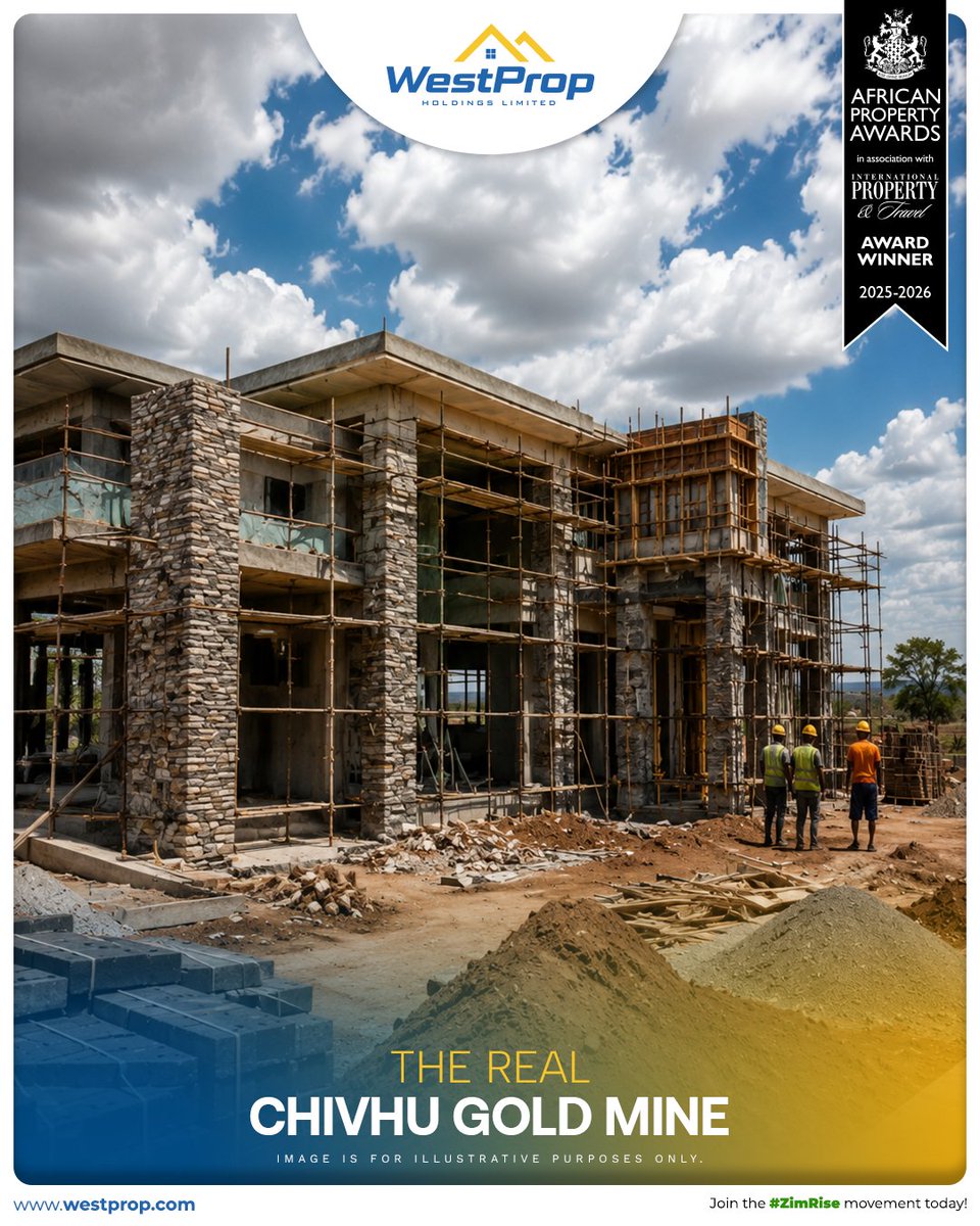 WestPropZim's tweet photo. Located within a thriving mining town, the Chivhu stands are the real hidden gem 90 minutes away from the Harare CBD. Strike gold and build a legacy home that’s timeless and appreciating in value. Build a home that glitters and sparkles adjacent to a game reserve. #ChivhuStands #StandsForSaleInChivhu

1,200+ sqm | $24,000* | 10% Deposit | $20/sqm | 30-Year Mortgages 

Shantel +263-782 762 986
Tongai +263-781 706 208
Tendai +263-772 239 339

#WestProp 
#PropertyDevelopment
#OnwardsUpwardsOutwards
#1BillionBricks
#1BrickAtATime