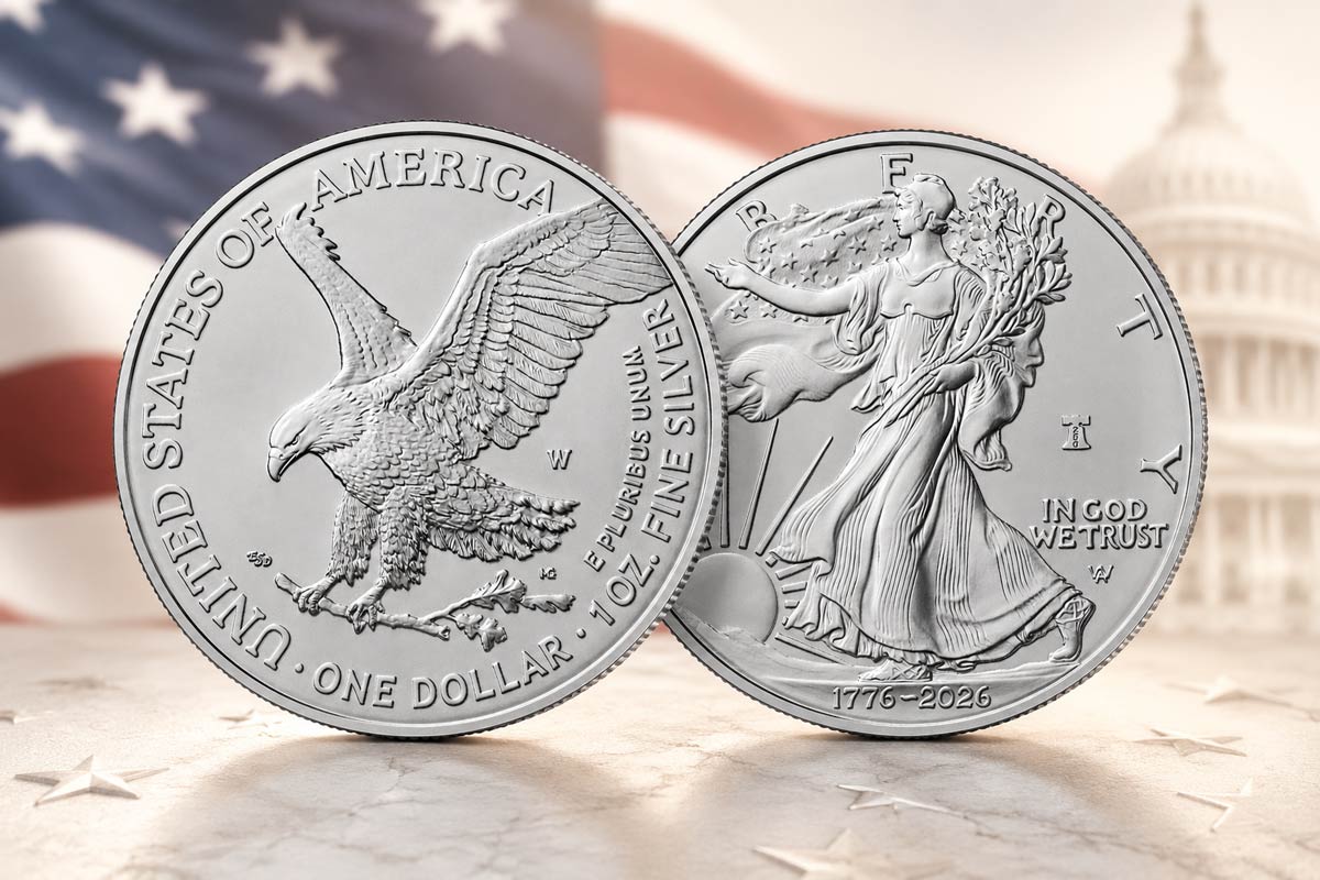 www_gold_de's tweet photo. American Eagle Silber: Enhanced Uncirculated 2026: Der American Eagle #Silber 2026 ist jetzt in einer Version für #Sammler in der Qualität „Enhanced Uncirculated“ erhältlich. Das Finish kombiniert mattierte und gefrostete Designelemente. Das #Feingewicht… https://t.co/Zdhx9P1xoO https://t.co/7eMA8p2Edo