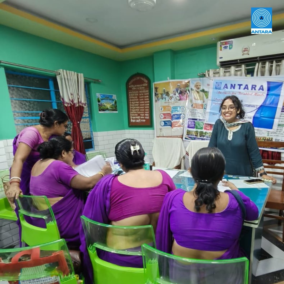 AntaraGlobal's tweet photo. Antara Community Mental Health Unit conducted a Mental Health Awareness Program at Matla-1 Gram Panchayat, Canning-I Block, engaging 50 ASHA workers, ANMs, and CHOs to strengthen community mental healthcare.

#MentalHealth #Antara #CommunityHealth https://t.co/2xJiUBlZFQ
