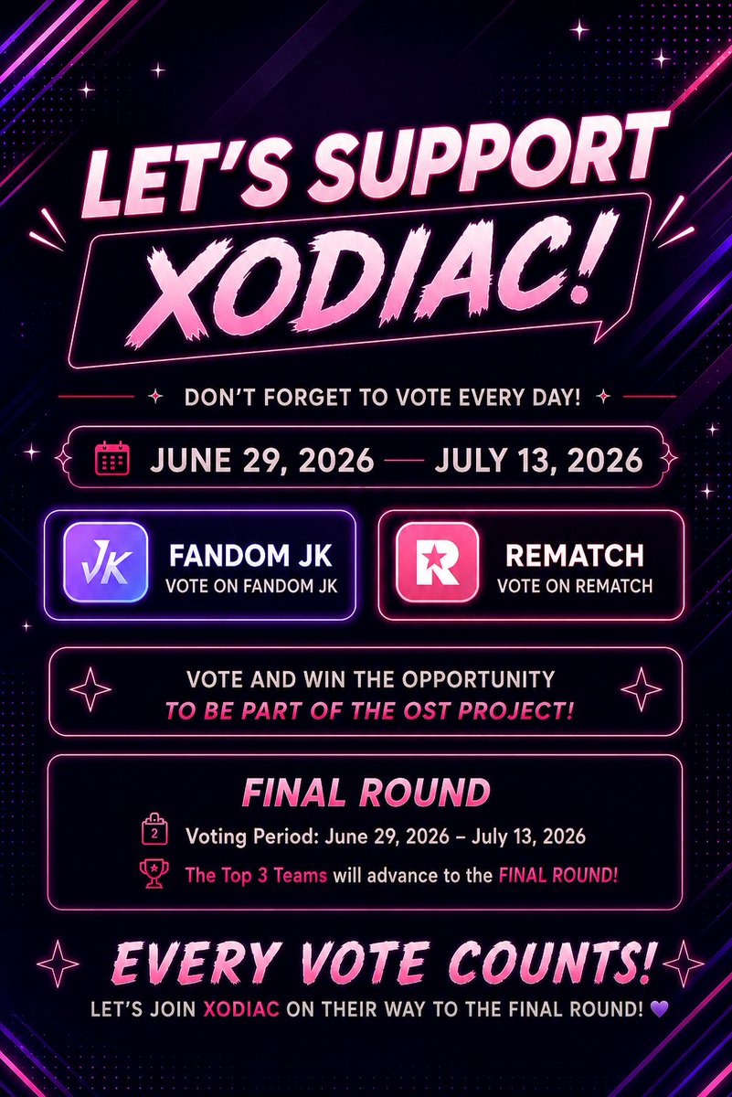 BX_voting's tweet photo. 🚨 CALLING ALL XBLISS! 💜

No missed votes, No giving up, Vote XODIAC EVERY DAY until the very end!

Together, we fight. Together, we win! 🔥

🔁 RT &amp; spread the word!

#XODIAC #XBLISS #VoteXODIAC #XODIACTotheFinals #EveryVoteCounts https://t.co/Dtx3zcvcHB