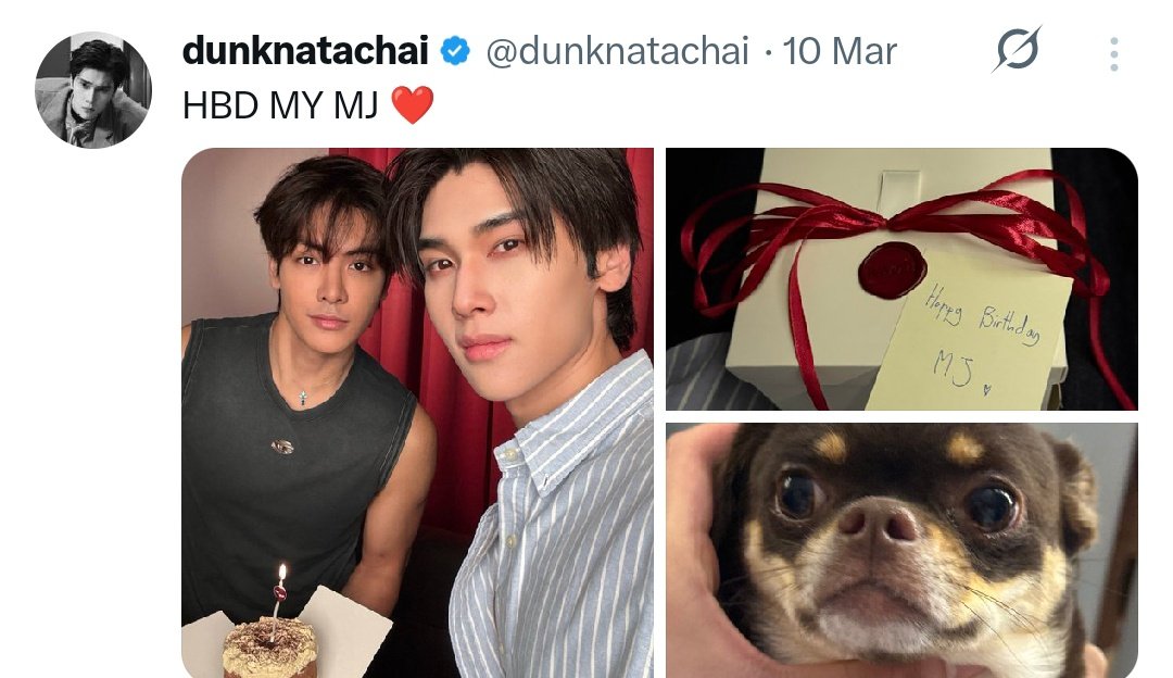 sunflowerjdt's tweet photo. #จุงดัง #JoongDunk

since I became a fan, there are two moments in JoongDunk history that always give me the strength to fight against haters and solos (from both sides) when they try to discredit their relationship or make it seem like one doesn't care about or support the other:

- 01/10/2025: even after returning from his trip to Paris and having a jasper event, Joong still made sure to see Dunk afterward to spend time together and wish him a happy birthday

- 10/03/2026:  going against medical advice to stay in the hospital to fully recover, Dunk went to see Joong just to spend time with him on his birthday and give him his present