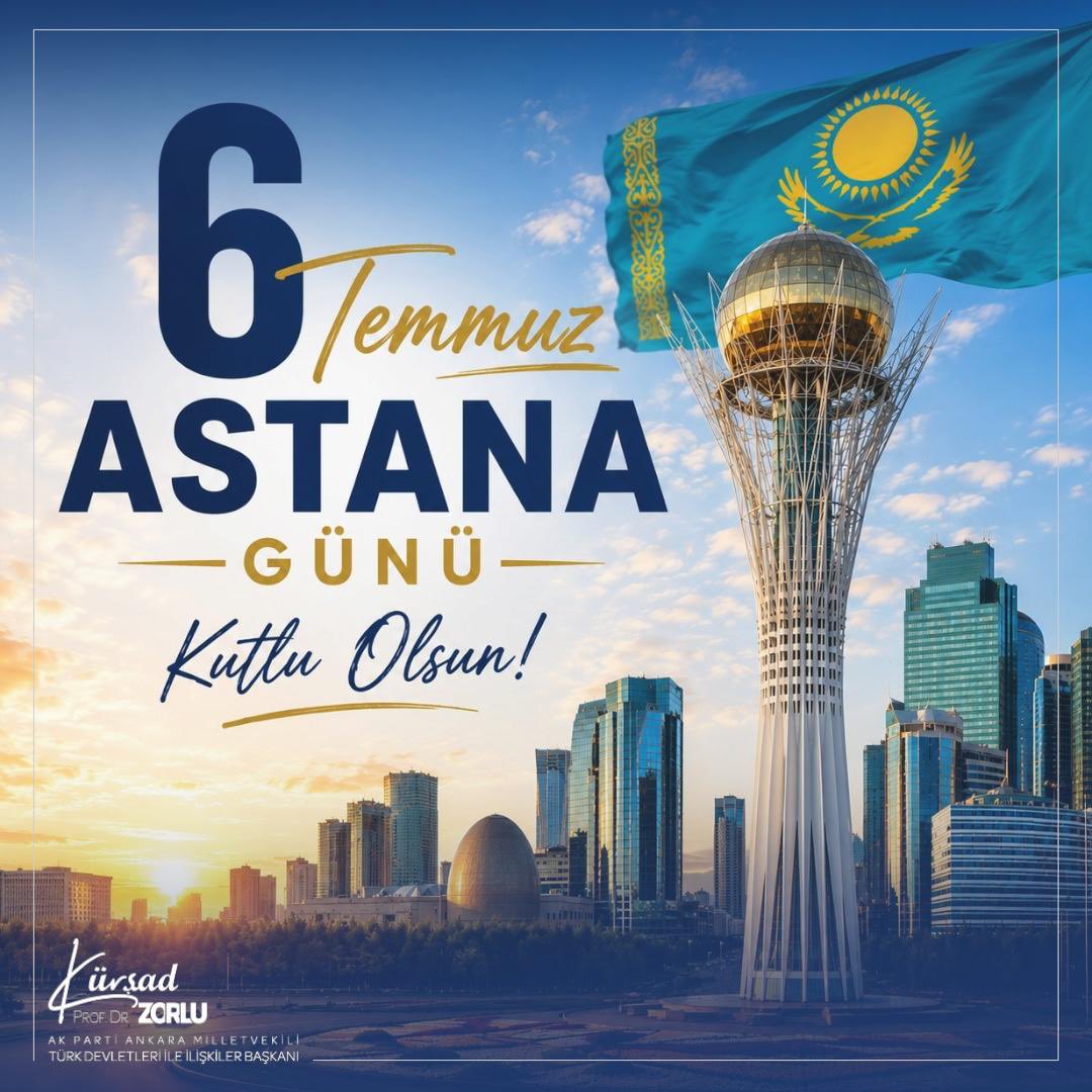 zorlu77's tweet photo. Başkent, bir milletin kalbidir.
Bu yüzden Kurtuluş Savaşımız Ankara'dan yönetildi. Çünkü bir milletin İstiklali, başkentinde tecessüm eder.

Kazakistan’ın başkenti Astana da işte bu ruhla yükseldi. Bağımsızlığın, kalkınmanın ve geleceğe duyulan inancın simgesi oldu. Bugün modern mimarisi, kültürel zenginliği ile Avrasya’nın önemli merkezlerinden biri haline geldi.

Astana’nın gelişiminin daim olmasını temenni ediyor; dost ve kardeş Kazakistan halkının 6 Temmuz Astana Günü’nü en içten dileklerimizle kutluyorum.

#Kazakistan #Astana #TürkDünyası