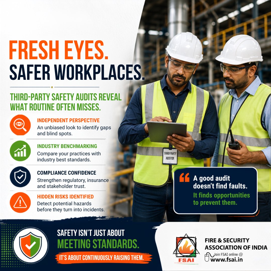FSAIIndia's tweet photo. The biggest safety risk isn't always a missing control—it can be a familiar one that's no longer noticed.
Third-party safety audits provide an independent perspective, uncover hidden risks, and strengthen safety beyond compliance.
#SafetyAudit #RiskManagement #Compliance #FSAI https://t.co/WfraL8H41V