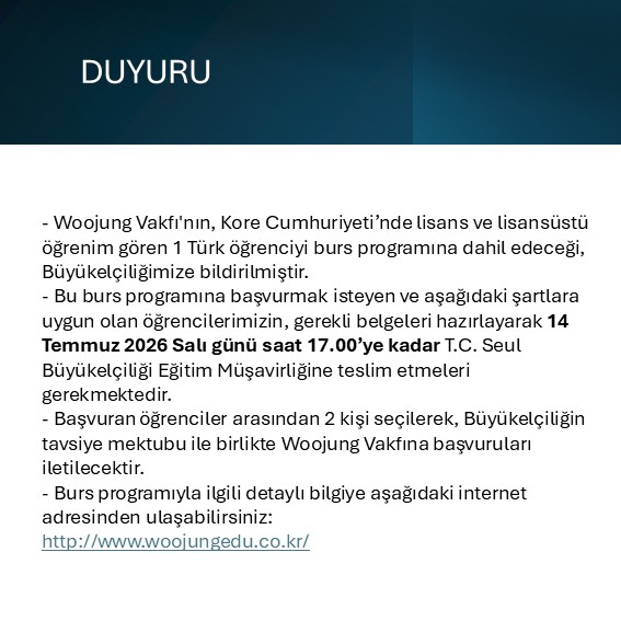 EgitimSeul's tweet photo. 2026-2 Woojung Education &amp; Culture Foundation Burs Başvurusu Duyurusu https://t.co/jokP6gntYZ