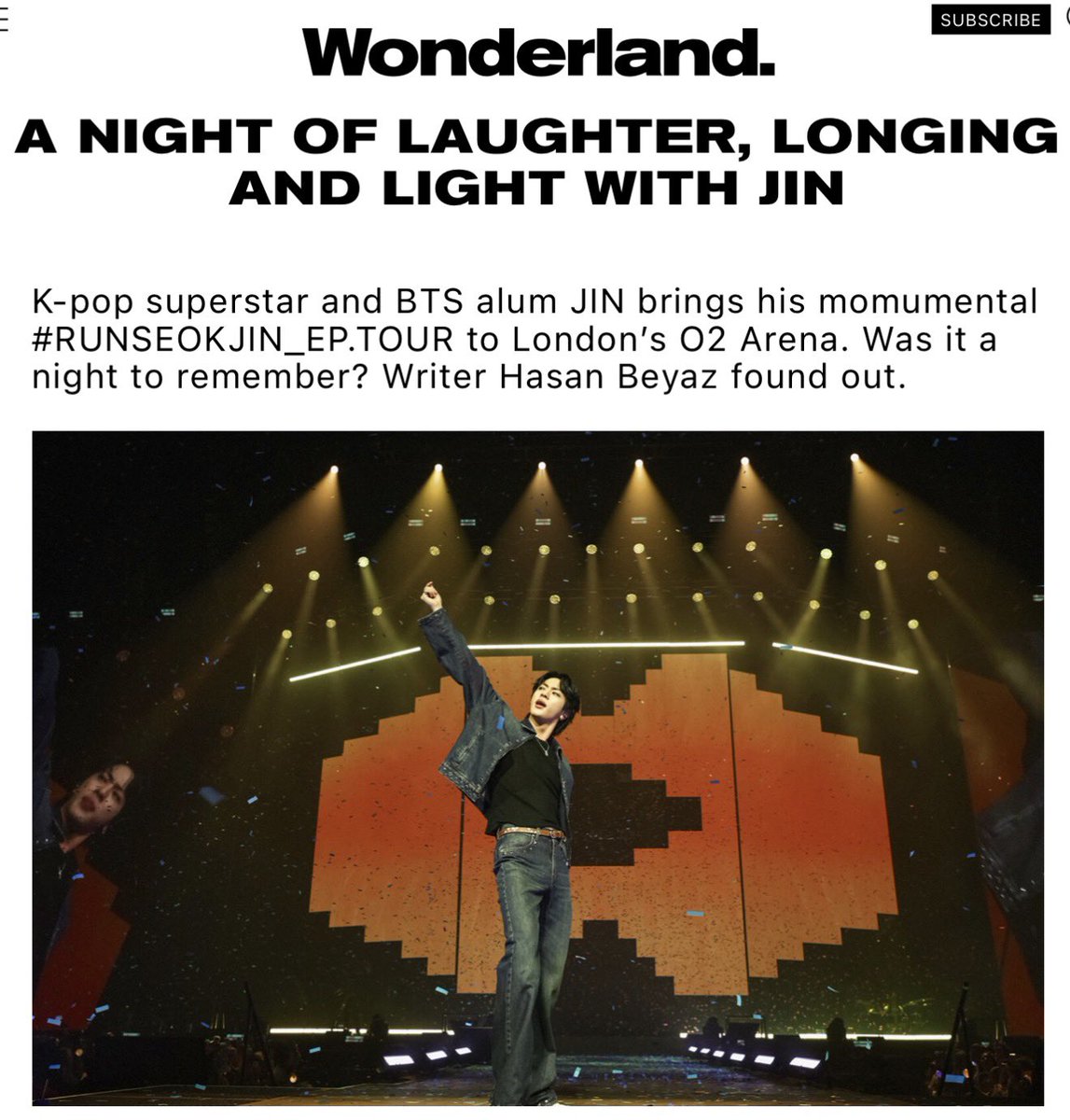 for_seokjin1992's tweet photo. This beautiful review of RunSeokJin Tour in London: 

#JIN didn't arrive in Europe to reinvent himself. He arrived to be himself: to play games, to laugh, to sing the songs that matter to him, to prove that sometimes a single voice and a piano can outshine any special effect. More than just a concert, the first night of #RUNSEOKJIN_EP_TOUR_LONDON was time spent in JIN's company. And for the 02 crowd, that was everything they needed.

That vow from "I'll Be There" - "I swear I will always sing for you" - threaded through the night in every form: ballads, jokes, moments of stillness, woven into an evening that felt more like a pinky promise between friends. Any lull between songs was met with the crowd's chant - a rolling, affectionate "KIM-SEOK-JIN" - as if to answer that vow in real time.

In one moment, when "Spring Day" from the BTS medley drew to a close, JIN sank down on the stage edge. The crowd, unprompted, kept singing in a soft acapella. He didn't interrupt, just gazed out at the sea of light, starry-eyed and a little stunned. It was simply one man and thousands of people keeping that promise with him💜

🔗https://t.co/hH3zXAPipi