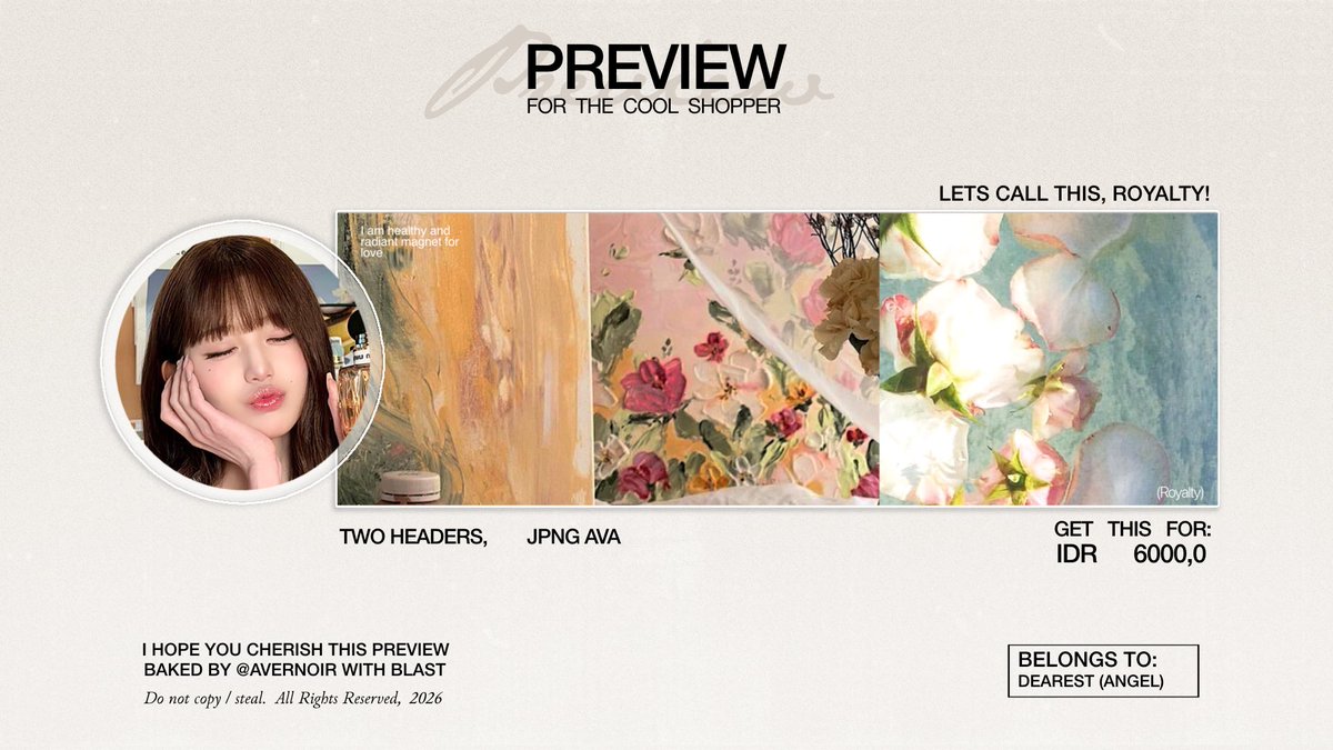 chaodtic's tweet photo. Mind to repost? Thankies! #bealanja🍀

Hemlou! Aku punya rs layout wonyoung terbaru dengan ROYALTY dan DDI RO RI. Siap untuk dijemput melalui DM { 6000-10.000 }. Do mt after dm ya! https://t.co/tBiSbh4kxQ