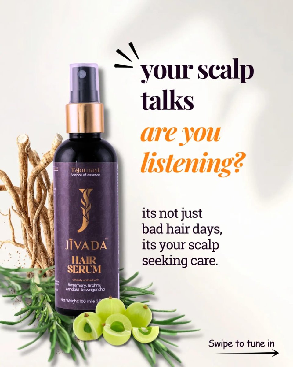jivada_in's tweet photo. Your scalp speaks before your hair.🌿
Don't ignore the signs. Nourish your scalp with Ayurvedic botanicals inspired by Neurocosmetics to support healthier-looking, stronger hair.
Healthy hair starts at the roots.
#Jivada #HairSerum #HairCare #ScalpHealth #Neurocosmetics #Ayurveda https://t.co/tavXpLViy4