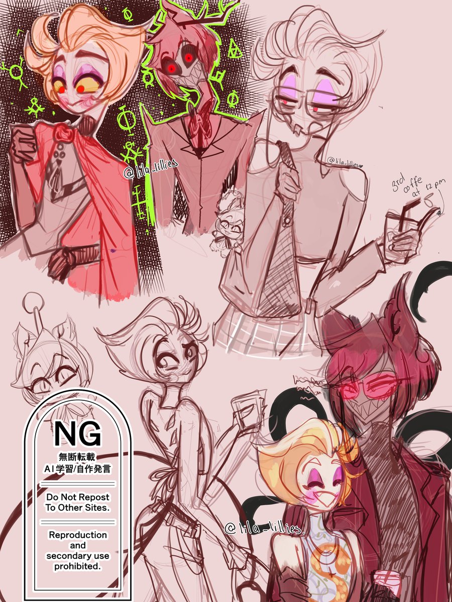 Lila_lillies's tweet photo. im gonna fail tomorrow's exam but I do no longer care... I was exhausted 

📻🍎

#radioapple #bambilu #AlastorHazbinHotel #LuciferMorningstar https://t.co/FEVaTv8oH6