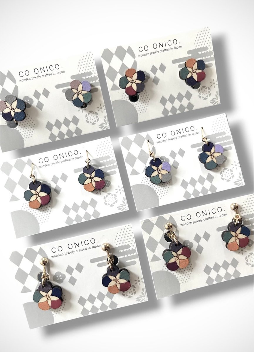 CoOnico's tweet photo. １年半ぶりの新作

【いろはじき】
: 花型のカラフルなおはじきを
イメージした耳飾り✨ https://t.co/oliiOLK9Yt