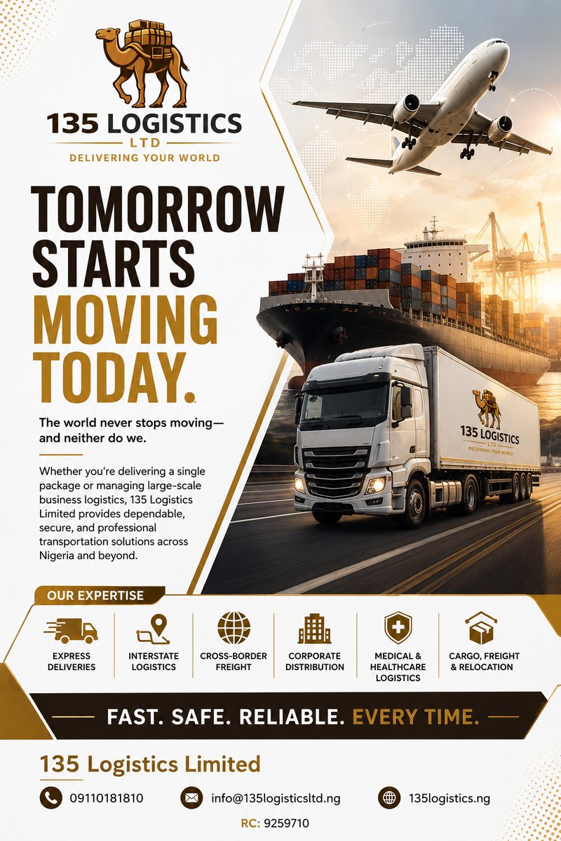 One35_move_ltd's tweet photo. TOMORROW STARTS MOVING TODAY.
The world never stops moving—and neither do we.
From express deliveries to interstate, cross-border, corporate, medical logistics, cargo &amp; relocation.

📞 09110181810
🌐 https://t.co/iV7yJy6rPC

Fast. Safe. Reliable. Every Time. https://t.co/0G9DrWpPHL