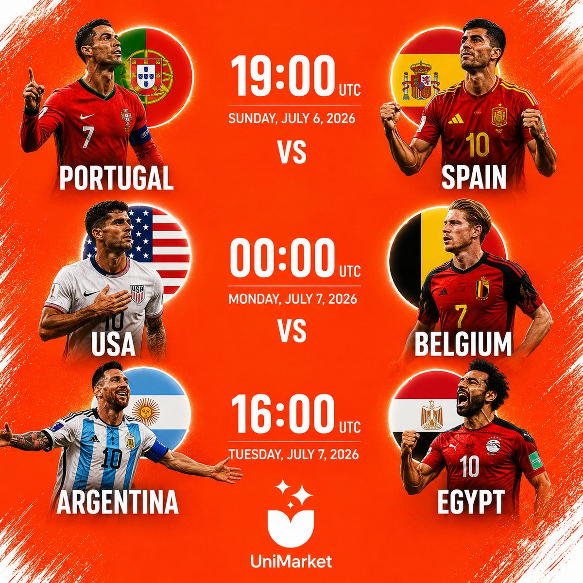 unimarketsdotio's tweet photo. $5,000 ON THE LINE.

Predict the exact score of the next 3 World Cup matches.

5 winners. $1,000 each.

Winners announced July 9.

Think you can call every result?