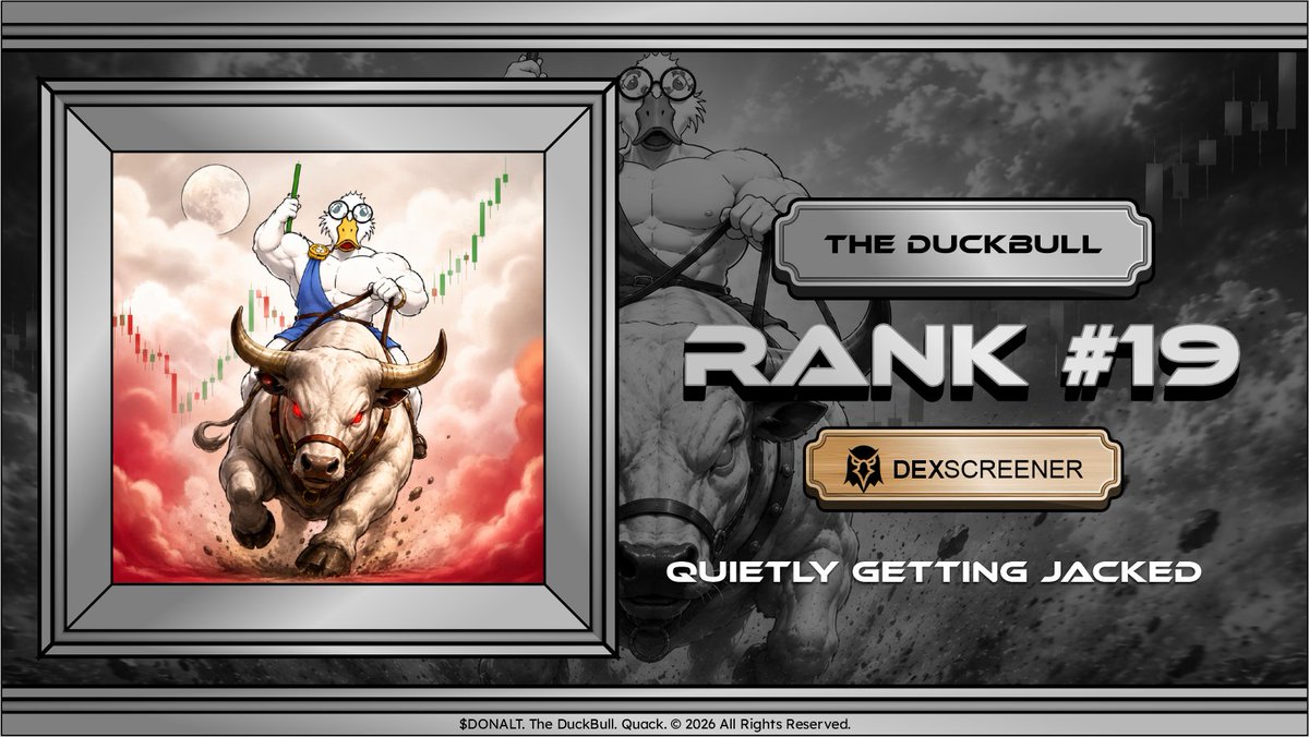 duckbull_fun's tweet photo. $DONALT holds strong. Top#19 on DexScreener secured
https://t.co/OpiqJOGVQF https://t.co/MVPVc9gcj1