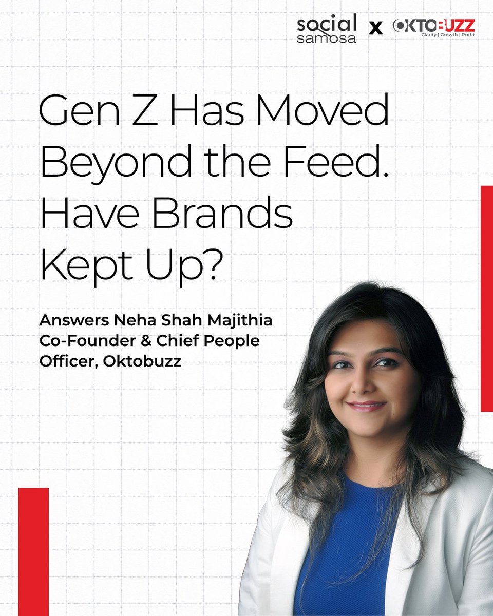 oktobuzz's tweet photo. Our Founder, @nehahmajithia , along with industry peers, explores how Gen Z has split its digital life into two distinct zones: the public internet, where they discover and scroll, and the private internet, where they build connections and have meaningful conversations. https://t.co/kIXGStg4HU