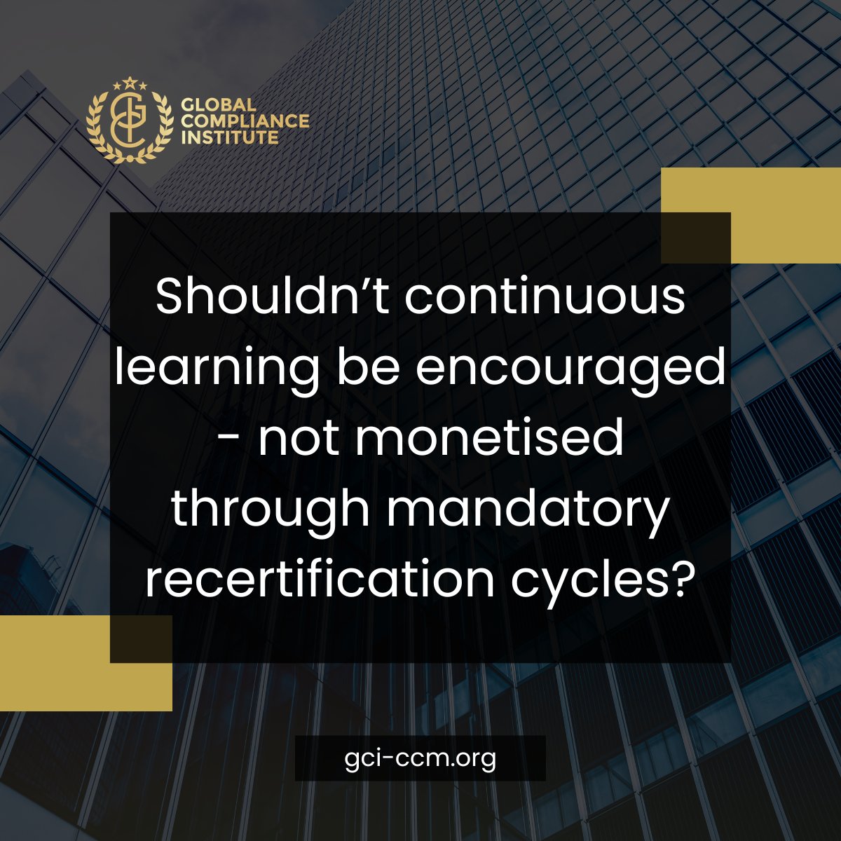 GCI_CCM's tweet photo. While some certification models require costly recertification fees or mandatory renewals simply to keep a credential active, our philosophy is different. 

#OwnYourCredential #NoRecertificationFees #PermanentCertification #CredentialForLife #AccessibleLearning https://t.co/7OzR4EG2Hr