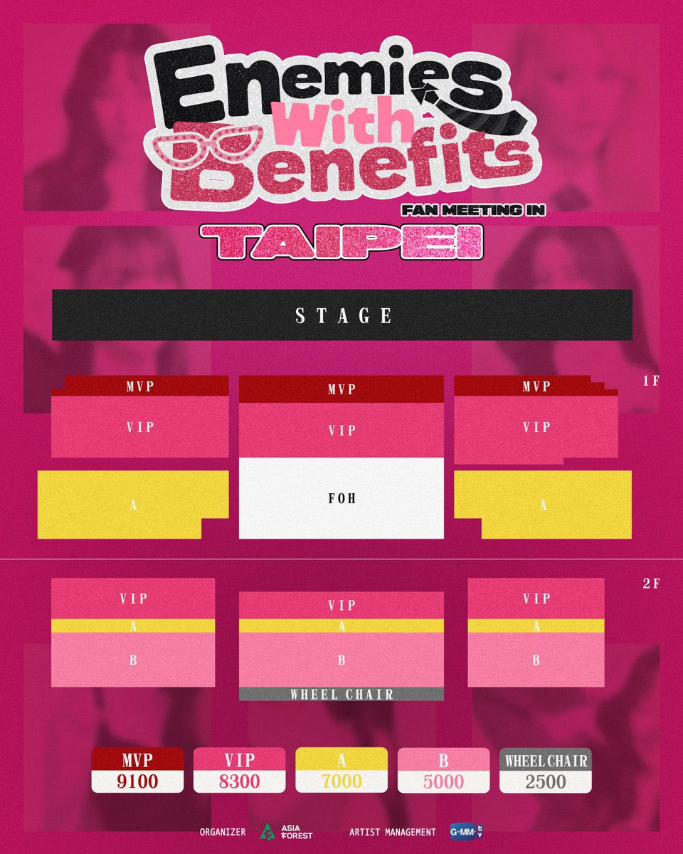 JanJingjing_TH's tweet photo. Enemies With Benefits 1st Fan meeting in Taipei
💘 From Enemies to Memories 💘

#EnemiesWithBenefits1stFanmeetinginTaipei
#EnemiesWithBenefits 
#JanJingjing 
 
Janhae、JingJing、Kapook 與 Ciize 憑藉《Enemies With Benefits》創造無數令人難忘的瞬間，令人怦然心動的甜蜜互動，每一幕都深深烙印在粉絲心中。
而這一次，那些曾經透過螢幕感受到的感動，即將真實地呈現在你眼前。✨💖
 
當舞台燈光亮起，熟悉的身影再出現在眼前
那些陪伴你歡笑、感動與悸動的瞬間，
都將在這一天匯聚成最珍貴的回憶。
因為這不只是一場見面會，更是一場美好約定。✨💖
9/6 與你相見。

Enemies With Benefits 1st Fan meeting in Taipei
💘 From Enemies to Memories 💘
 
Janhae, JingJing, Kapook, and Ciize have created countless unforgettable moments through Enemies With Benefits. Their heart-fluttering chemistry and every touching scene have left a lasting impression on fans around the world.
Now, the emotions you’ve only experienced through the screen are about to come to life right before your eyes.
As the stage lights come on and those familiar faces appear once again, every smile, every heartfelt moment, and every unforgettable memory you’ve shared with them will come together on this very special day.
Because this is more than just a fan meeting—it’s a beautiful promise to meet again. ✨💖
See you on September 6.
. ✨💖

時間DATE： 2026 年 9月 6日(Sun.)
地點VENUE：Zepp New Taipei 宏匯廣場
演出時間TIME：15:30
票價TICKET： MVP $9100 | VIP區 $8300 | A區 $7000 |B區$5000| 身障席 $2500
售票日期SELL DATE： 2026 年 7月 12 日(Sun.)
售票時間SELL TIME： 中午 12:00(IBON系統）

粉絲福利注意事項：
1.8/21日23:59前購買演出票券者享抽福利資格。
2.粉絲福利不得重複抽取。
3.主辦單位保留變更修改之權利。
主辦單位：A.F亞森國際娛樂公司
經記公司：GMMTV 

#AsiaForest