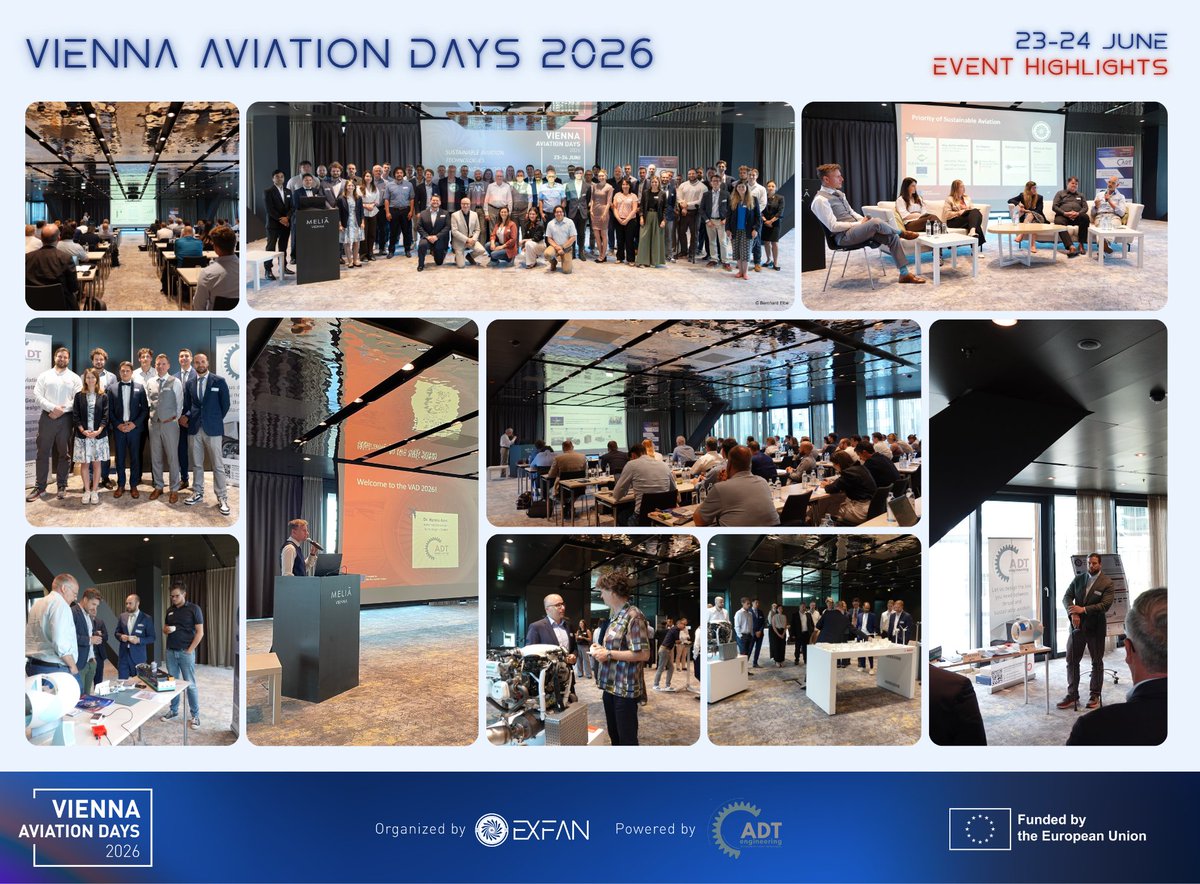 exFan2024's tweet photo. ✈️ What an incredible #VAD2026!
Experts from industry, academia and policymaking came together to exchange ideas and shape the future of sustainable aviation.
A huge thank you to all speakers and participants for making the event a success!
#exFan #HorizonEurope https://t.co/9hQdnBozYe
